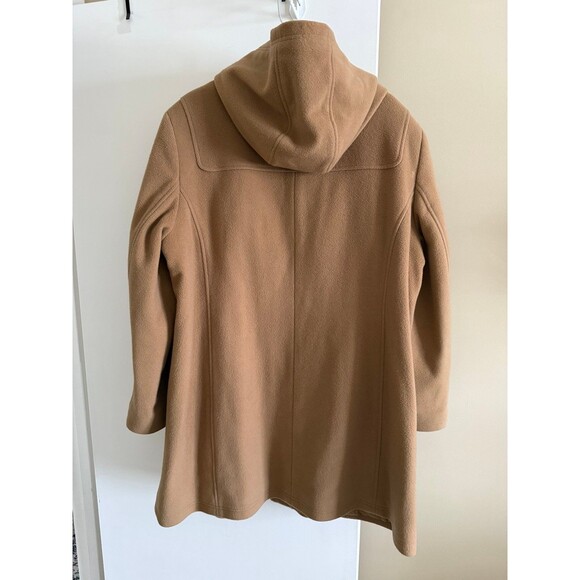 L.L.Bean Bellandi Italian Wool Duffle Coat Womens XL Camel Hooded Toggle Heavy - Picture 6 of 11